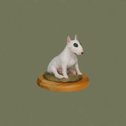 Bull Terrier, Dog Woodenbase Statue, Painted, Limited Edition, Make Your Own Artdog - thumbnail 2
