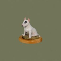 Bull Terrier, Dog Woodenbase Statue, Painted, Limited Edition, Make Your Own Artdog - thumbnail 4
