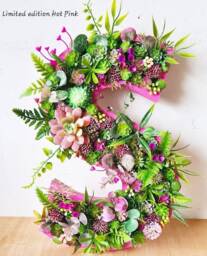 Faux Succulent Wall Letter Plant Decor Sign - 12 - thumbnail 1