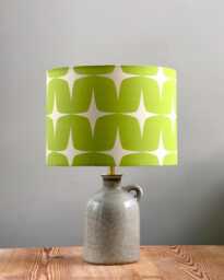 Retro Table Lamp Made From A Pre Loved Small Jug With Seventies Print On The Lampshade