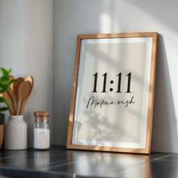 1111 Make A Wish Quote Wall Art, Modern Minimalist Decor, Positive Affirmation, Angel Number Print, Law Of Attraction, Prints For The Home - thumbnail 2