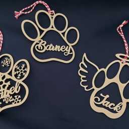 Personalised Memorial Dog Paw Bauble, Angel Wings, Halo, Over The Rainbow Bridge, Doggy Heaven, Christmas Decoration, Loving Pet Ornament - thumbnail 3