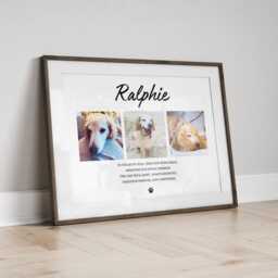 Personalised Dog Memorial Gift, Photo Collage Print For Loss Of Beloved Keepsake - thumbnail 4