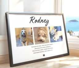 Personalised Dog Memorial Gift, Photo Collage Print For Loss Of Beloved Keepsake - thumbnail 1