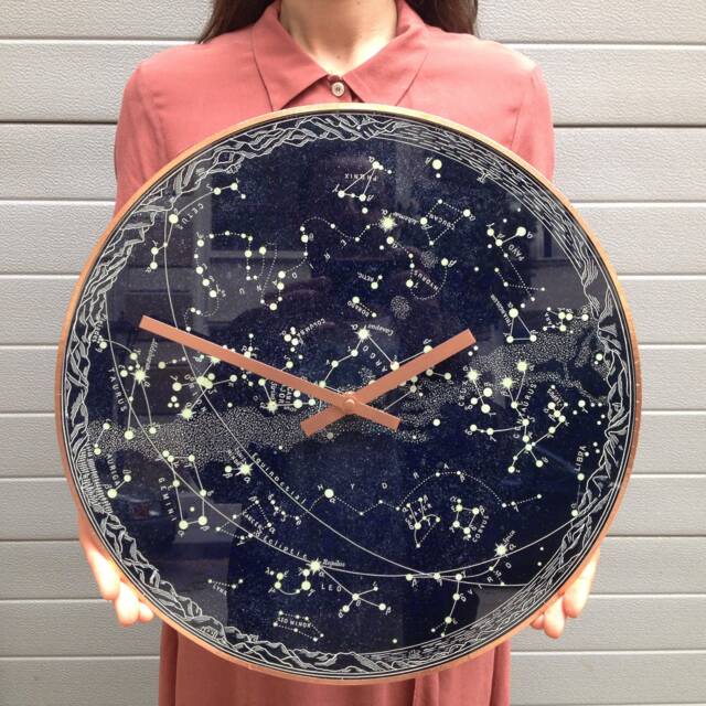 star Map Constellation Glass Wall Clock Celestial Night Sky With Glowing Effect - image 1