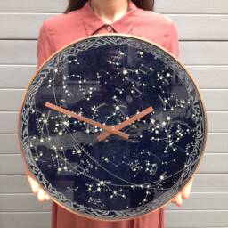 star Map Constellation Glass Wall Clock Celestial Night Sky With Glowing Effect