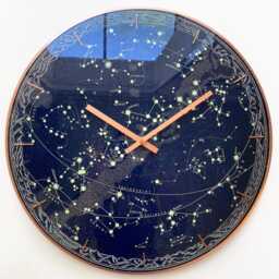 star Map Constellation Glass Wall Clock Celestial Night Sky With Glowing Effect - thumbnail 2