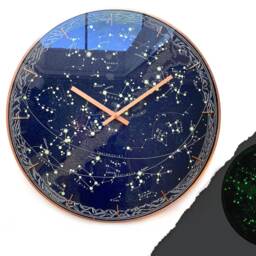 star Map Constellation Glass Wall Clock Celestial Night Sky With Glowing Effect - thumbnail 4