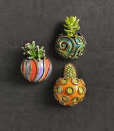 Sea Urchin Wall Planters - Raku Ceramic Pockets For Succulents & Plants Coastal Art Indoor Outdoor Vertical Garden