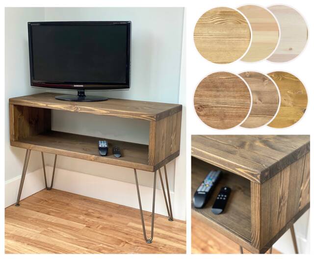Hoa // Scandinavian Industrial Tv Media Unit With Hairpin Legs - image 1