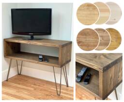 Hoa // Scandinavian Industrial Tv Media Unit With Hairpin Legs
