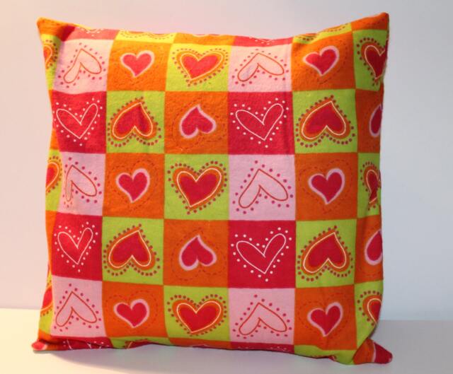 12x12 Valentine's Day Flannel Hearts Pillow - image 1