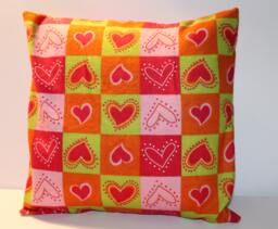 12x12 Valentine's Day Flannel Hearts Pillow - thumbnail 1