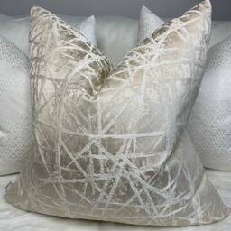 Neomi Luxury Cushion Cover, Pillow Throw Textured Cream Cover For Sofa Bed Or Throw. Designer Fabric/Made in UK - thumbnail 1