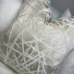 Neomi Luxury Cushion Cover, Pillow Throw Textured Cream Cover For Sofa Bed Or Throw. Designer Fabric/Made in UK - thumbnail 3