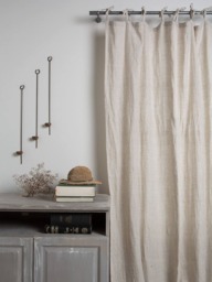 Linen Curtain -Linen Drape-Washed Panel - Drape With Ties-Window Treatments-Linen Panel-Width 55''(140cm X Custom Length - thumbnail 1