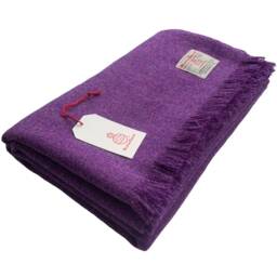 Harris Tweed Thistle - Luxury Large Pure Wool Throw Blanket 150x200cm/59x79 - thumbnail 4