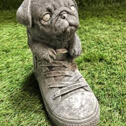 Concrete Puppies Dogs in Boots Small Sculpture Lawn Ornament/Dog Memorial Gift Frost Protected - thumbnail 3
