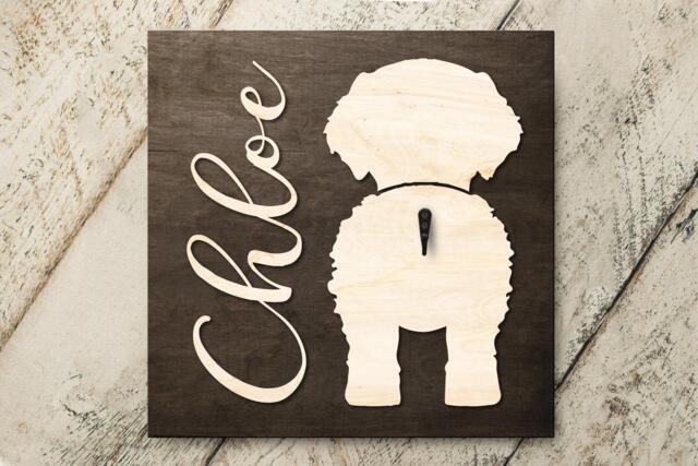 Personalized Goldendoodle Dog Sign With Pet Name, Wood Wall Hook For Birthday Christmas Gift - image 1