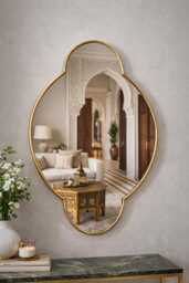 Moroccan Brass Oval Mirror - Handcrafted Wall Accent Multiples Sizes