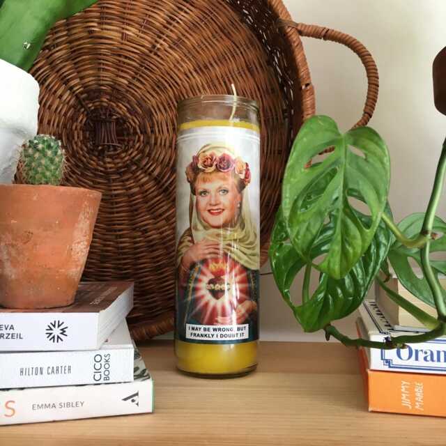 Saint Angela Lansbury Prayer Candle Scented Vegan Soy Wax, 120Hr Burn - image 1