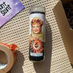 Saint Angela Lansbury Prayer Candle Scented Vegan Soy Wax, 120Hr Burn - thumbnail 2