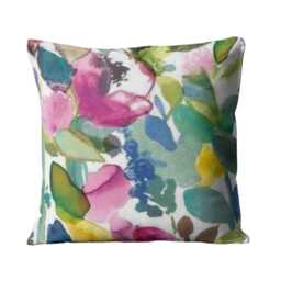 Bluebellgray Grande Mode Cushion Cover Lilac, Teal, & Yellow Cotton Linen - thumbnail 1