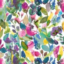 Bluebellgray Grande Mode Cushion Cover Lilac, Teal, & Yellow Cotton Linen - thumbnail 3