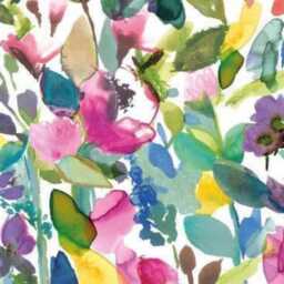 Bluebellgray Grande Mode Cushion Cover Lilac, Teal, & Yellow Cotton Linen - thumbnail 2