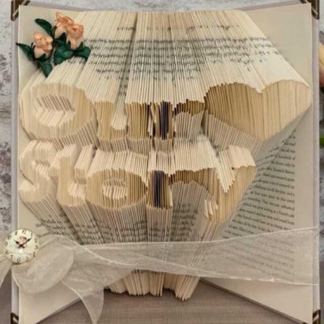 It's A Love Story, Wedding Gift, Folded Book Art - image 1