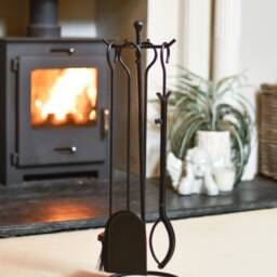 Four Piece Fireside Tools Set, Companion Winter Cozy, Handy Robust, Fireplace, Coal Shovel, Ash Pan & Brush Set - thumbnail 2