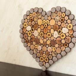 Personalized Wooden Heart Wall Sculpture Handcrafted Piece With A Distinctive Character - thumbnail 2