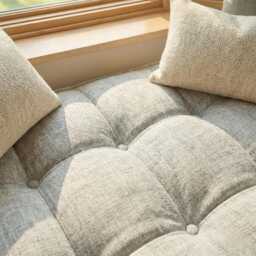 French Cushion Indoor, Tufted Bench Cushion, Window Seat Reading Nook Comfy Floor - thumbnail 2