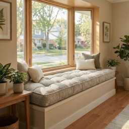 French Cushion Indoor, Tufted Bench Cushion, Window Seat Reading Nook Comfy Floor - thumbnail 3