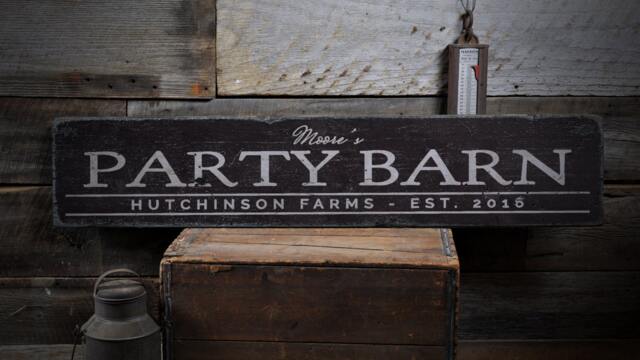 Party Barn Sign, Decor, Wall Rustic - Hand Made Distressed Wood Decor - image 1