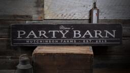 Party Barn Sign, Decor, Wall Rustic - Hand Made Distressed Wood Decor - thumbnail 1