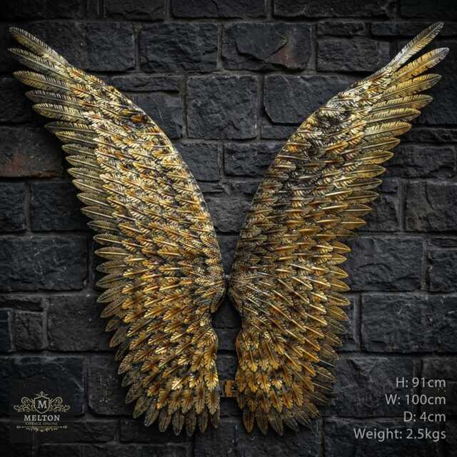 Large Angel Wings Wall Art Contemporary Metal Sculpture, Elegant Religious & Spiritual Decor Modern Hanging Living Room, Bedroom Office - image 1