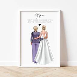 Personalised Nan Of The Bride Print, Grandma Gift, Grandmother Gift, Grandmother Print - thumbnail 1