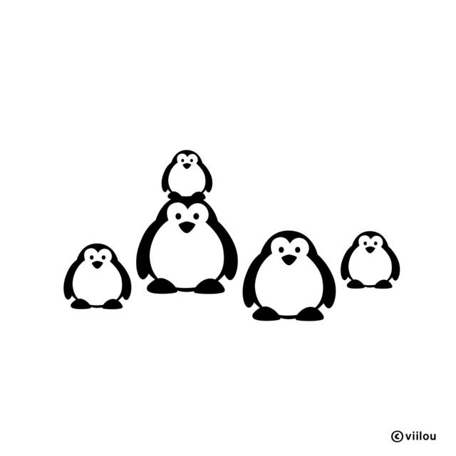 Wall Tattoo Penguins Illustration Childrens Room Decals Nursery Tattoos Animals Baby Pictures Stickers Kids Motifs Diy - image 1