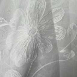 White Flower Voile Curtain Custom Sheer Polyester Panel - thumbnail 4