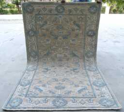 Hand-Knotted Oushak 5x8Ft Woollen Carpet - thumbnail 1
