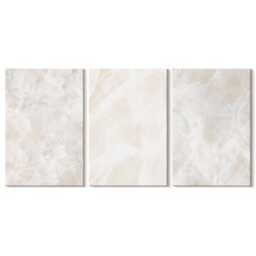 Canvas Set Of 3 Wall Art - Stone Pastel Structures White Marble, Beige Picture Print, Natural Textures Hanging Piece - thumbnail 2