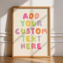 Custom Text Print, Unframed Art, Bold & Bright Funky Colours, Motivational Quotes, Create Your Own, Personalised, Typography, Living Room - thumbnail 2