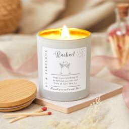 60 & Fabulous, 60Th Birthday Gifts For Women, Sixty & Personalised Candle, Gift Mum, Friend, Colleague - thumbnail 3
