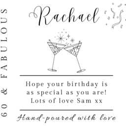 60 & Fabulous, 60Th Birthday Gifts For Women, Sixty & Personalised Candle, Gift Mum, Friend, Colleague - thumbnail 4