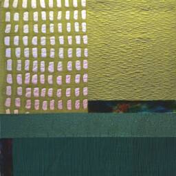 Olive Green Abstract Textile Art Quilt Geometric Wall Hanging - thumbnail 2