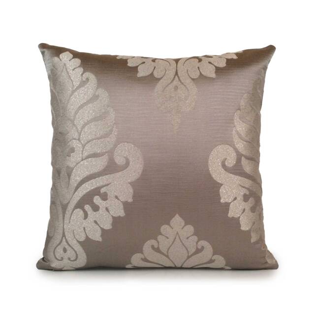 Light & Dark Silver Pillow, Throw Pillow Cover, Decorative Covers, Cushion Pillowcase, Sparkly Floral Pattern, Satin Blend - image 1
