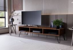 Scandinavian Tv Cabinet - Stand Unit Console Table Hairpin Legs Handmade Solid Wood Oak Teak Walnut Wax Finish Low Board