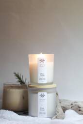 Chai Cr??me Candle, Virgin Coconut Soy Wax Wooden Wick, 4 Oz, 8 Fall Beachy Candle - thumbnail 1