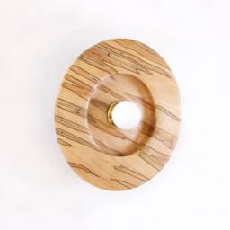 Ambrosia Maple Bohemian Light Fixture Round Sconce Brdside Wood Lamp Kitchen Wall Entry - thumbnail 3